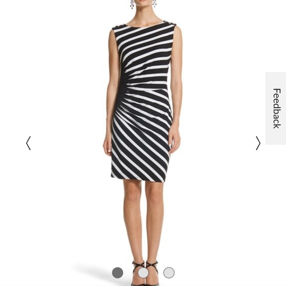 White House Black Market Dresses & Skirts - Sleeveless Stripe Ruched Sheath Dress